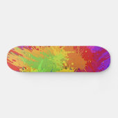 明るいカラフルインクのスプラットデザインベクトル スケートボード (横)