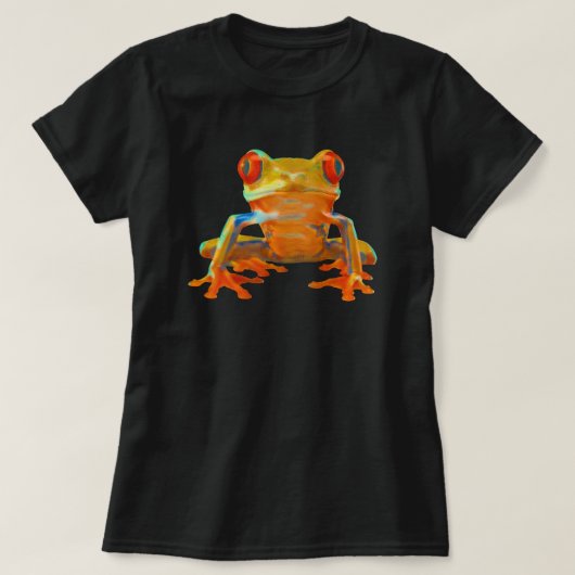 明るいカラフルカエル Tシャツ (デザイン正面)