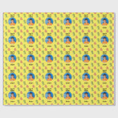 明るいカラフルカスタム文字恐竜の卵 ラッピングペーパー (フラット)