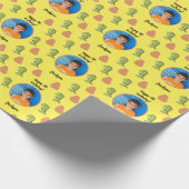 明るいカラフルカスタム文字恐竜の卵 ラッピングペーパー (角)