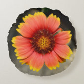明るいカラフルガイラディアサンフラワー ラウンドクッション (正面)