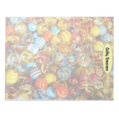 明るいカラフルガラスのビー玉のおもしろい写真 ノートパッド (正面)