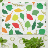 明るいカラフルキッチンガーデンパターン キッチンタオル (折り畳み)