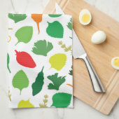 明るいカラフルキッチンガーデンパターン キッチンタオル (四つ折り)