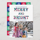 明るいカラフルクメリーリスマスフォトカード シーズンカード (正面/裏面)