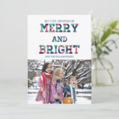 明るいカラフルクメリーリスマスフォトカード シーズンカード (スタンド正面)