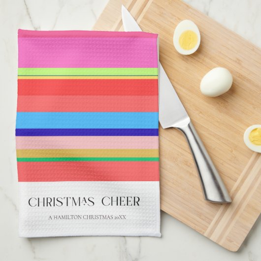 明るいカラフルクモダンリスマスキッチンタオル キッチンタオル (四つ折り)