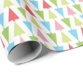 明るいカラフルクモダンリスマスツリーパターン ラッピングペーパー (ロールコーナー)