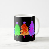 明るいカラフルクリスマスツリー コーヒーマグカップ (正面右)