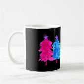 明るいカラフルクリスマスツリー コーヒーマグカップ (左)
