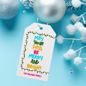 明るいカラフルクリスマスライトフォトマグネットカード ギフトタグ