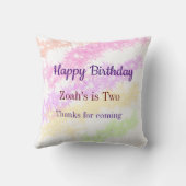 明るいカラフルグリッター背景ハッピーバースデー クッション (裏面)