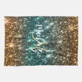 明るいカラフルグリッター キッチンタオル (横)