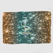 明るいカラフルグリッター ゴルフタオル (横)