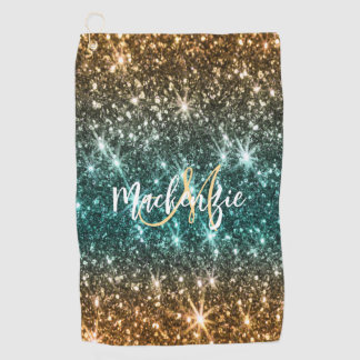 明るいカラフルグリッター ゴルフタオル