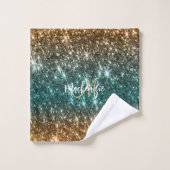 明るいカラフルグリッター バスタオルセット (ウォッシュタオル)