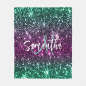 明るいカラフルグリッター フリースブランケット (正面)