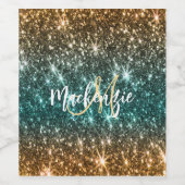 明るいカラフルグリッター ワインラベル (シングルラベル)