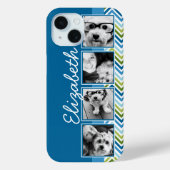 明るいカラフルシェブロンのフィルムストリップ写真コラージュ Case-Mate iPhoneケース (裏面)