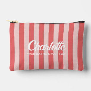 明るいカラフルスタイリッシュカラーのミニマルストライプリスト アクセサリーポーチ