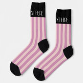 明るいカラフルスタイリッシュカラーのミニマルストライプリスト ソックス (左)