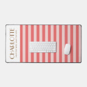 明るいカラフルスタイリッシュカラーのミニマルストライプリスト デスクマット (キーボード&マウス)