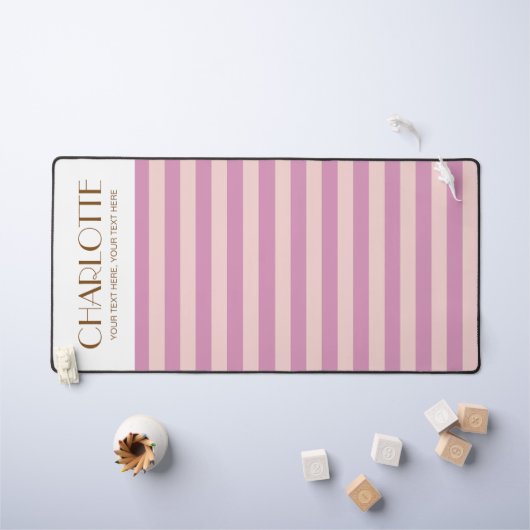 明るいカラフルスタイリッシュカラーのミニマルストライプリスト デスクマット (キッズテーブル)