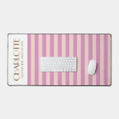 明るいカラフルスタイリッシュカラーのミニマルストライプリスト デスクマット (キーボード&マウス)