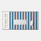 明るいカラフルスタイリッシュカラーのミニマルストライプリスト デスクマット (キーボード&マウス)