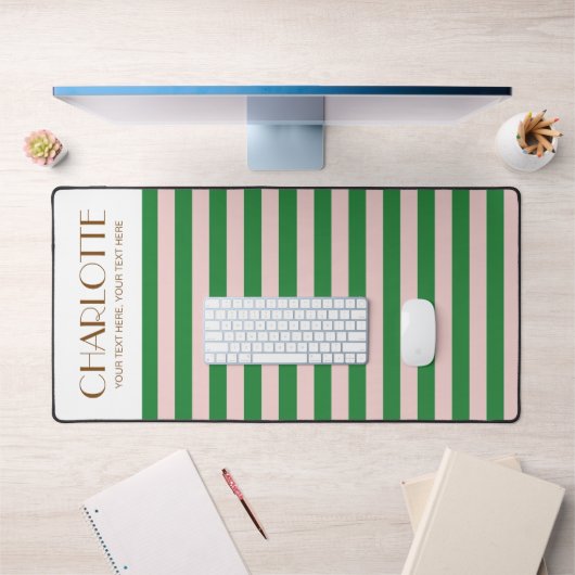 明るいカラフルスタイリッシュカラーのミニマルストライプリスト デスクマット (オフィス1)