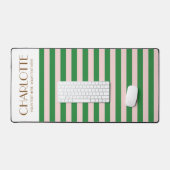 明るいカラフルスタイリッシュカラーのミニマルストライプリスト デスクマット (キーボード&マウス)