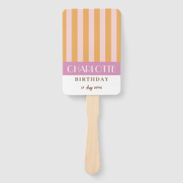 明るいカラフルスタイリッシュカラーのミニマルストライプリスト ハンドファン