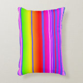 明るいカラフルストライプの虹 アクセントクッション (正面(垂直))