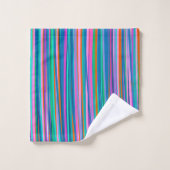 明るいカラフルストライプ夏の色の鮮やか バスタオルセット (ウォッシュタオル)