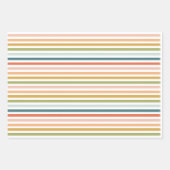 明るいカラフルストライプ紙 ラッピングペーパーシート (正面2)