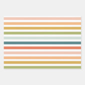 明るいカラフルストライプ紙 ラッピングペーパーシート (正面)