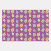 明るいカラフルスピニング浚渫紫ハヌカー ラッピングペーパーシート (正面3)