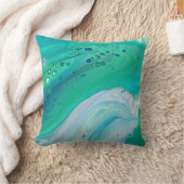 明るいカラフルターコイズブルーパープルバイオレットスワール クッション (ブランケット)