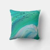 明るいカラフルターコイズブルーパープルバイオレットスワール クッション (裏面)