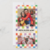 明るいカラフルチェッカーボード2フォトスキニー シーズンカード (正面)