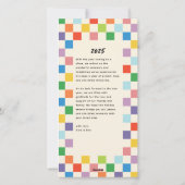 明るいカラフルチェッカーボード2フォトスキニー シーズンカード (裏面)