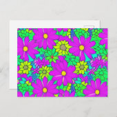 明るいカラフルデイジーの花 ポストカード (正面/裏面)