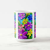 明るいカラフルデイジー コーヒーマグカップ (中央)