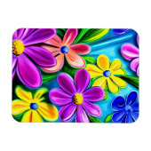 明るいカラフルデイジー マグネット (横)