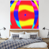 明るいカラフルデザイン キャンバスプリント (インサイチュ (寝室))