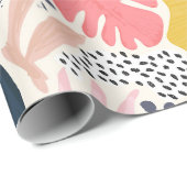 明るいカラフルトロピカルスポット&ジオコラージュ ラッピングペーパー (ロールコーナー)