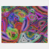 明るいカラフルネオンライト フリースブランケット (正面(横))