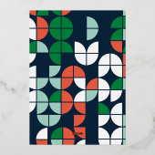 明るいカラフルノエルのクリスマスの幾何学的な写真F 箔シーズンカード (裏面)