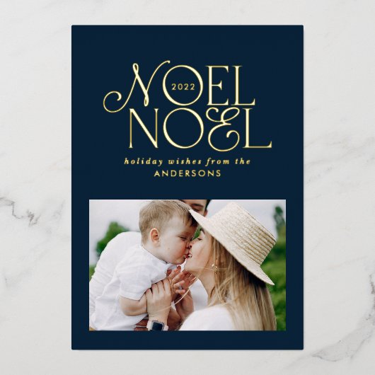 明るいカラフルノールクリスマスの幾何学的な写真 箔シーズンカード (正面)