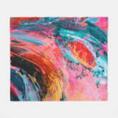 明るいカラフルハン絵を描ド抽象芸術背景 フリースブランケット (正面(横))